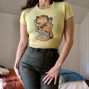 Vintage 70’s Baby Tee Garfield Cat Comic